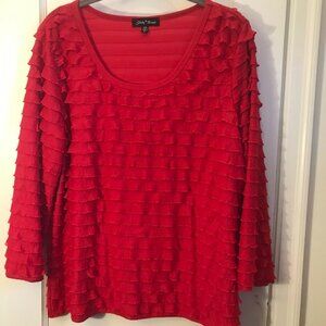 Sz L, Made in the USA ruffle blouse